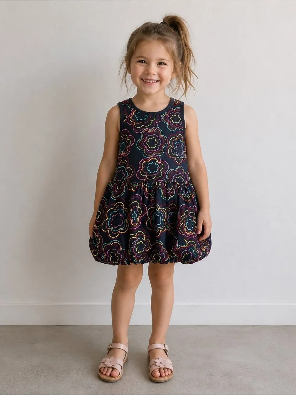 Maggie & Zoe Tank Dress Puffy Skirt Mulicolor Size 5T Cotton Blend